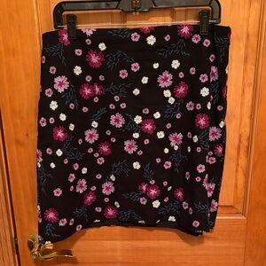 Floral Black Skirt